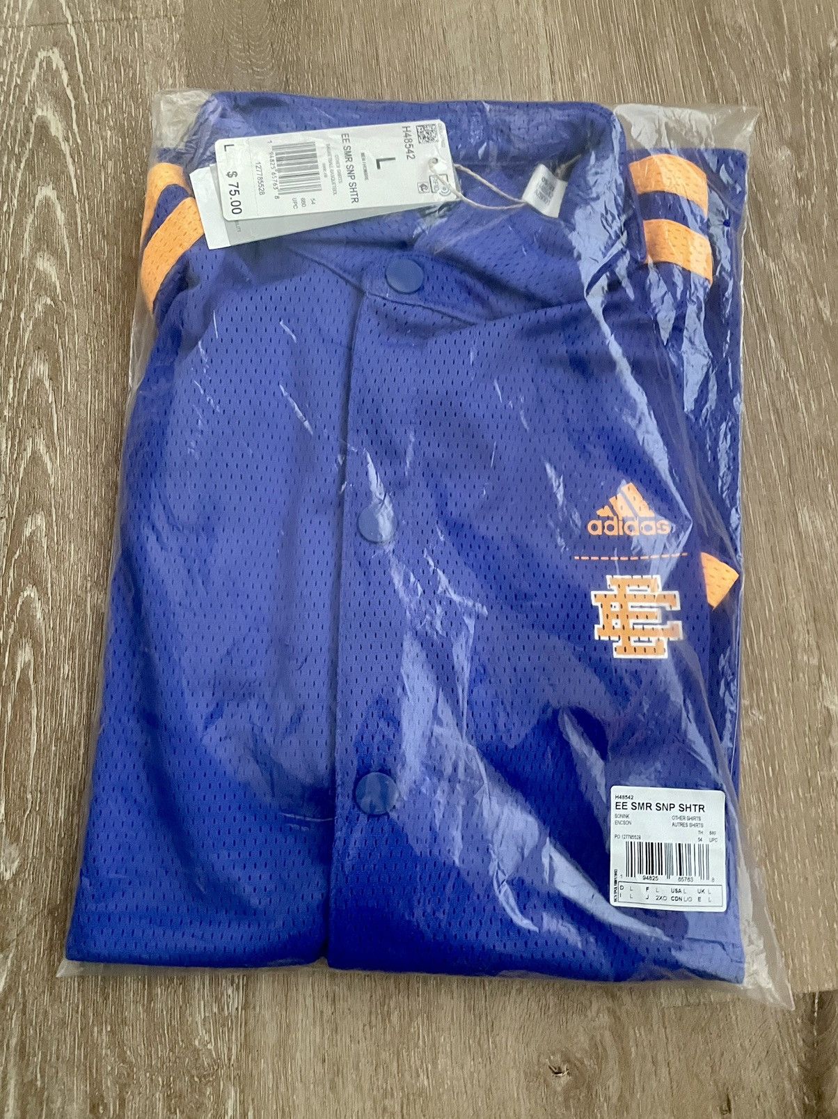 Adidas × Eric Emanuel HOOPS SUMMER ESSENTIALS SNAP SHOOTER TEE Blue/XL Size US L / EU 52-54 / 3 - 1 Thumbnail