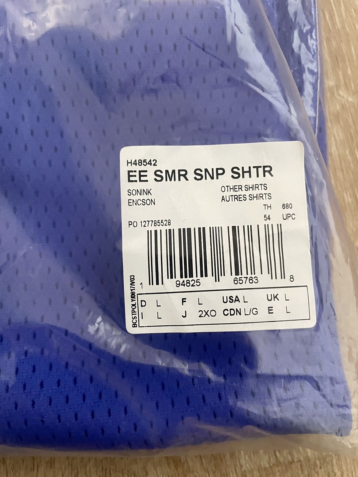 Adidas × Eric Emanuel HOOPS SUMMER ESSENTIALS SNAP SHOOTER TEE Blue/XL Size US L / EU 52-54 / 3 - 6 Thumbnail
