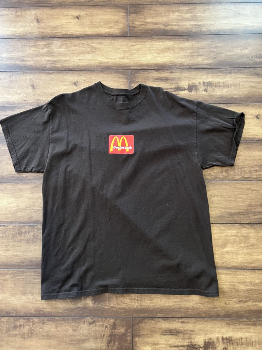 Travis Scott hot x McDonald's FW20 Sesame Inv T-shirt Black/Brown Size Medium