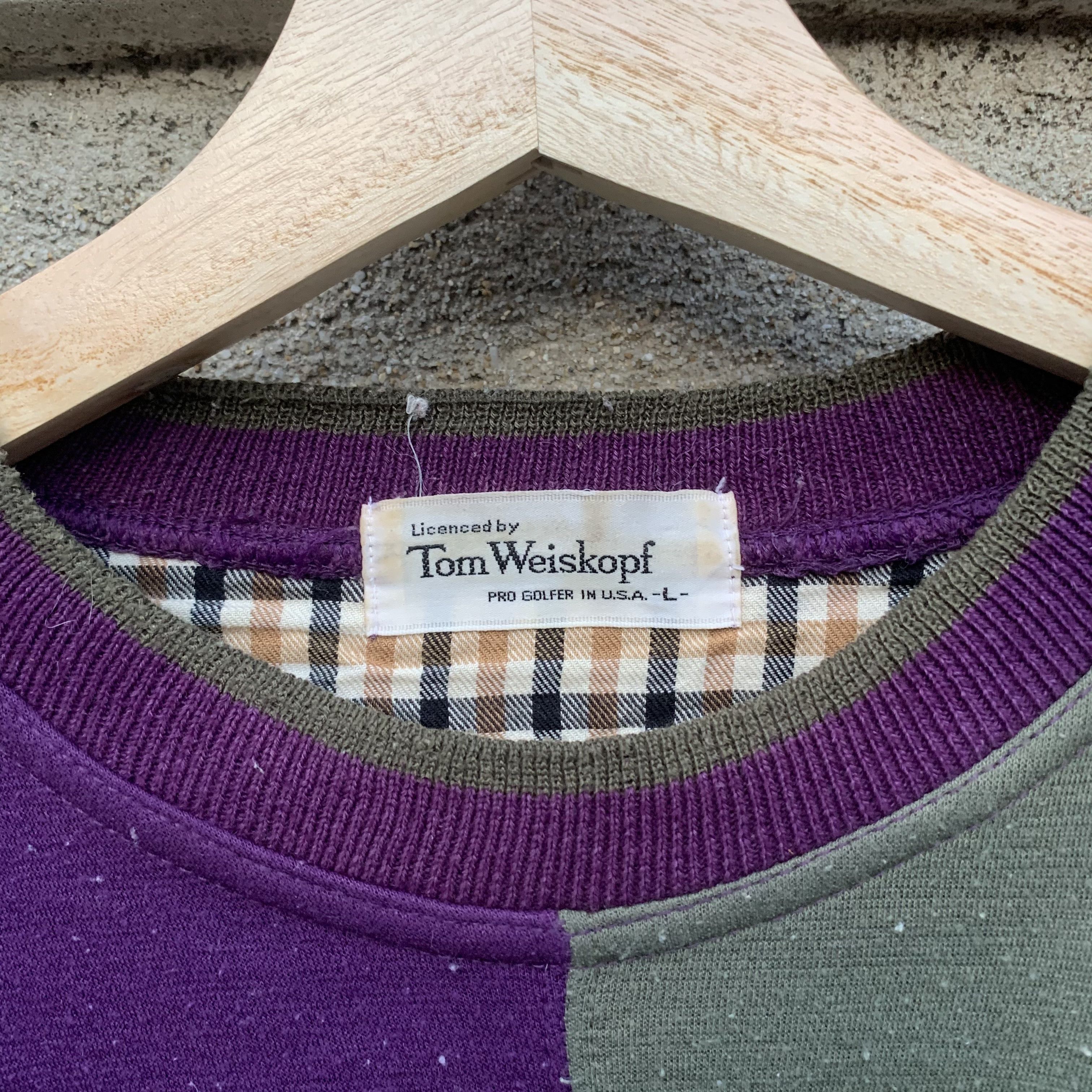 Vintage SEND OFFERS 🔥 TOM WEISKOPF Two Tone Spell Out Sweatshirts Size US L / EU 52-54 / 3 - 4 Thumbnail