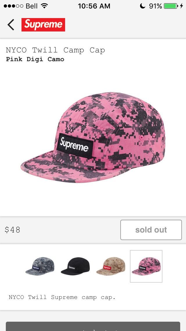 Supreme NYCO Twill Camp Cap Pink Digi Camo (Supreme Box Logo