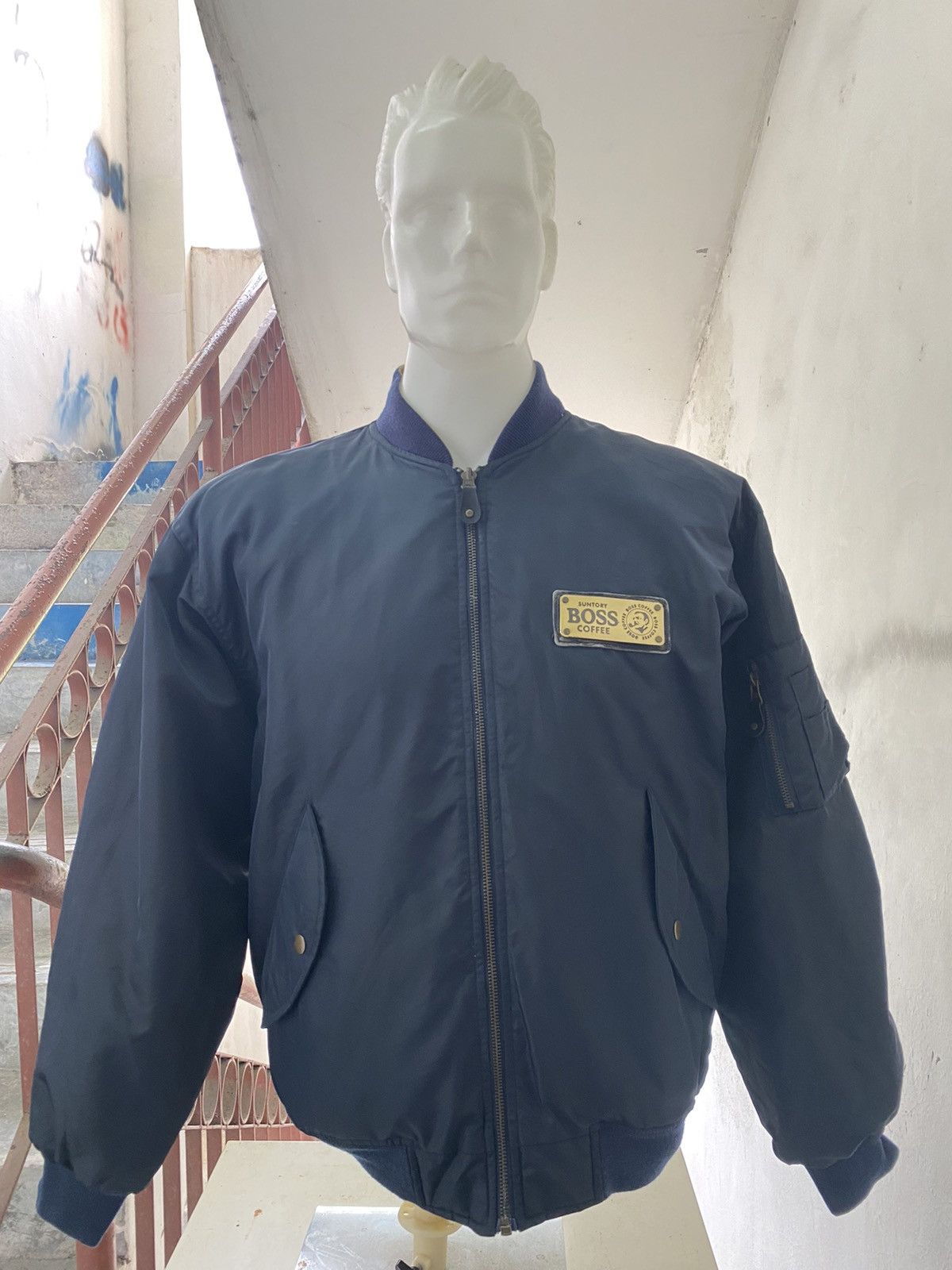 Japanese Brand × Vintage VTG DISTRESSED SUNTORY COFFEE REVERSIBLE FLIGHT JACKET Size US M / EU 48-50 / 2 - 3 Thumbnail