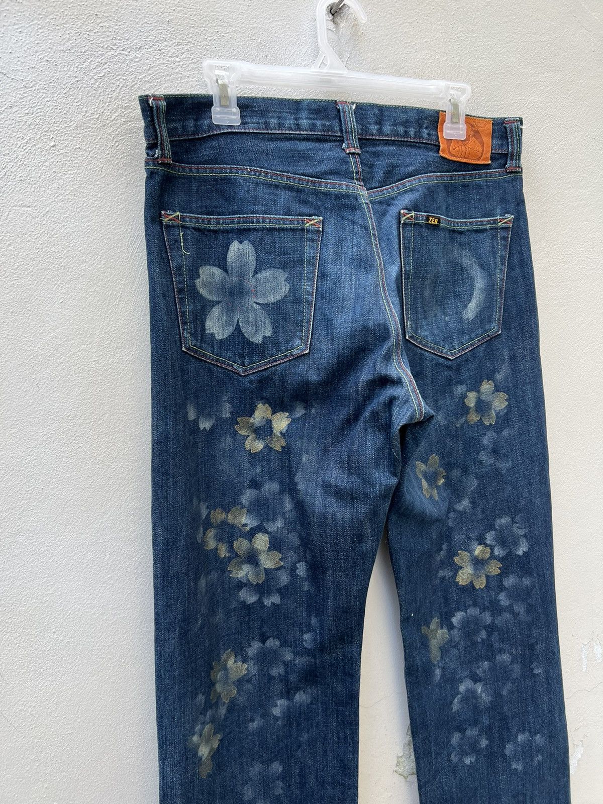 Mizra Jeans Kyoto Vintage Zen Kyoto Hand Painted Denim Ripped Jeans Size US 34 / EU 50 - 4 Thumbnail