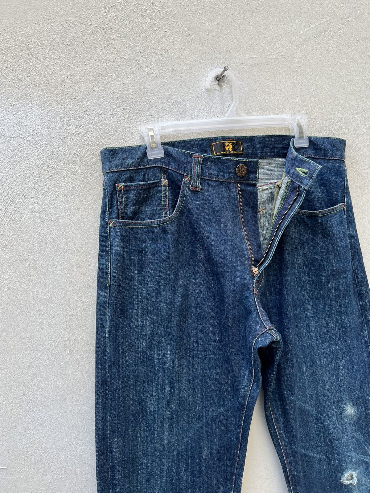 Mizra Jeans Kyoto Vintage Zen Kyoto Hand Painted Denim Ripped Jeans Size US 34 / EU 50 - 12 Thumbnail