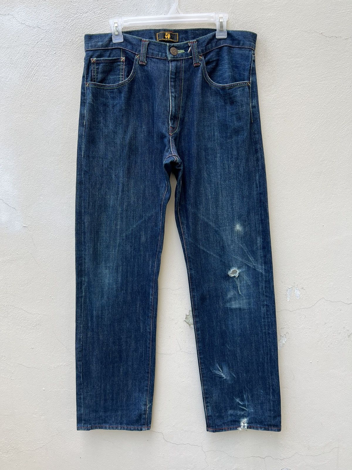 Mizra Jeans Kyoto Vintage Zen Kyoto Hand Painted Denim Ripped Jeans Size US 34 / EU 50 - 10 Thumbnail