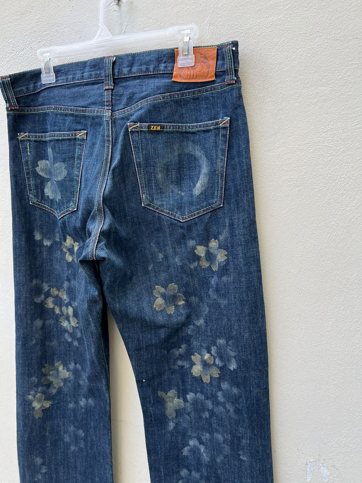 Mizra Jeans Kyoto Vintage Zen Kyoto Hand Painted Denim Ripped Jeans Size US 34 / EU 50 - 7 Thumbnail
