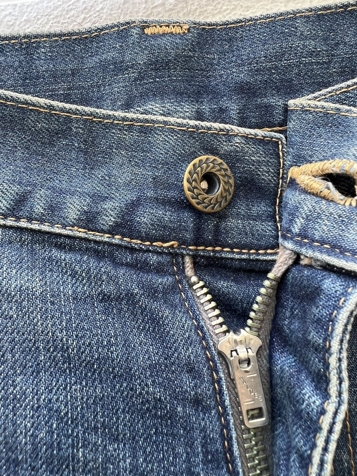 Vintage VTG Namino Ritatsujin Japan Clouds Dragon Denim Flare Jeans Size US 34 / EU 50 - 15 Thumbnail