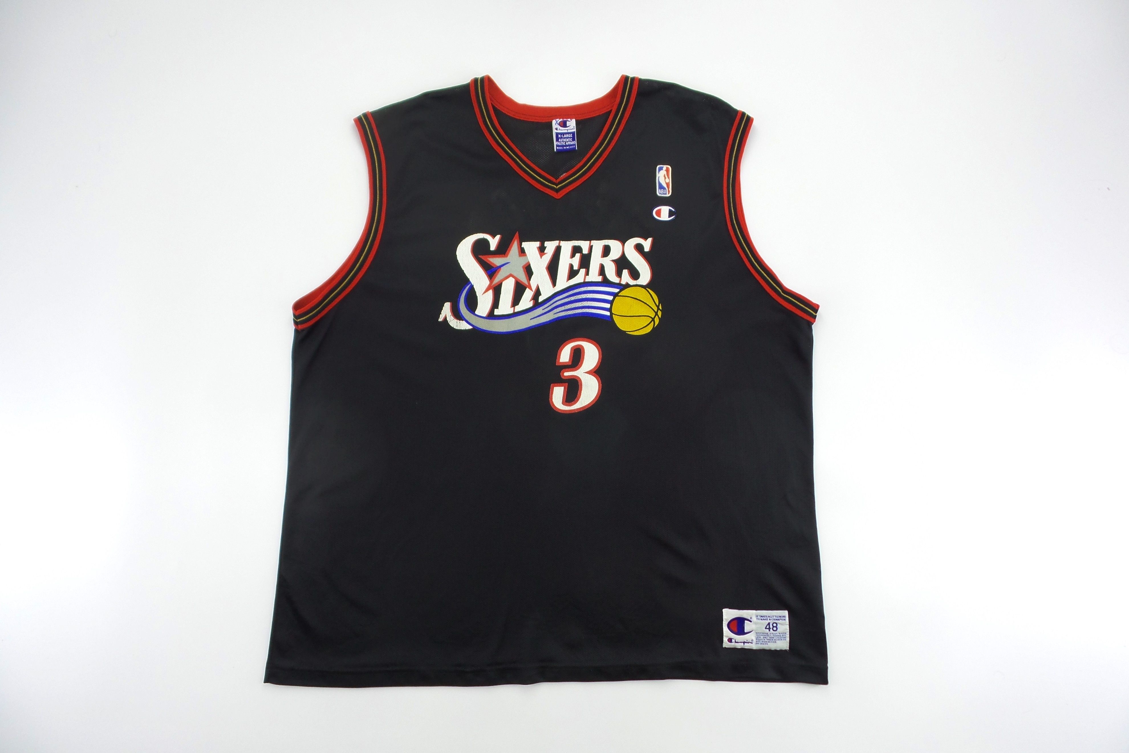 90s Champion Sixers 'Allen Iverson #3' NBA Jerseys