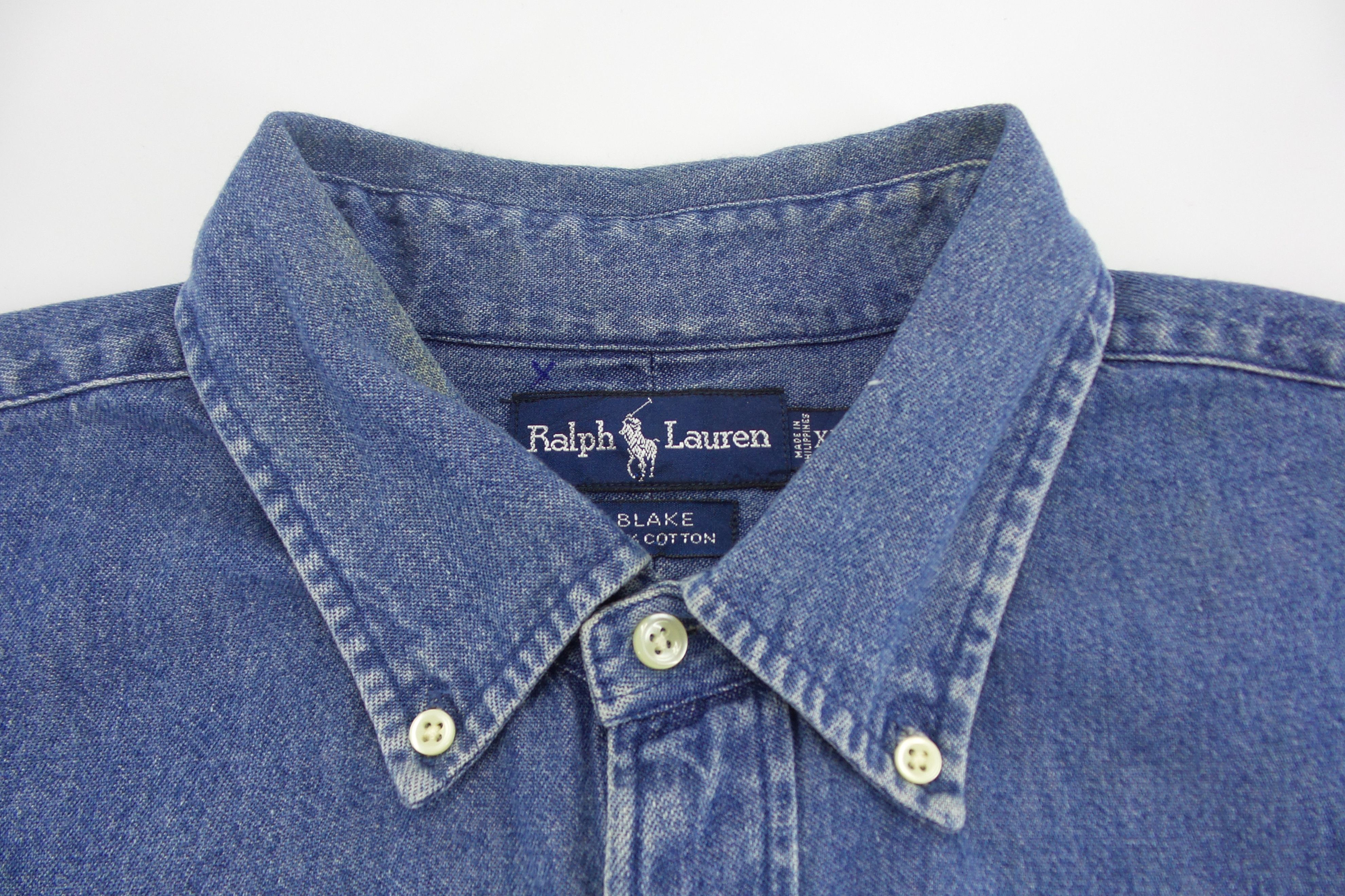 Polo Ralph Lauren × Ralph Lauren Ralph Lauren Button Ups Blue Denim Shirts Size US XL / EU 56 / 4 - 2 Thumbnail