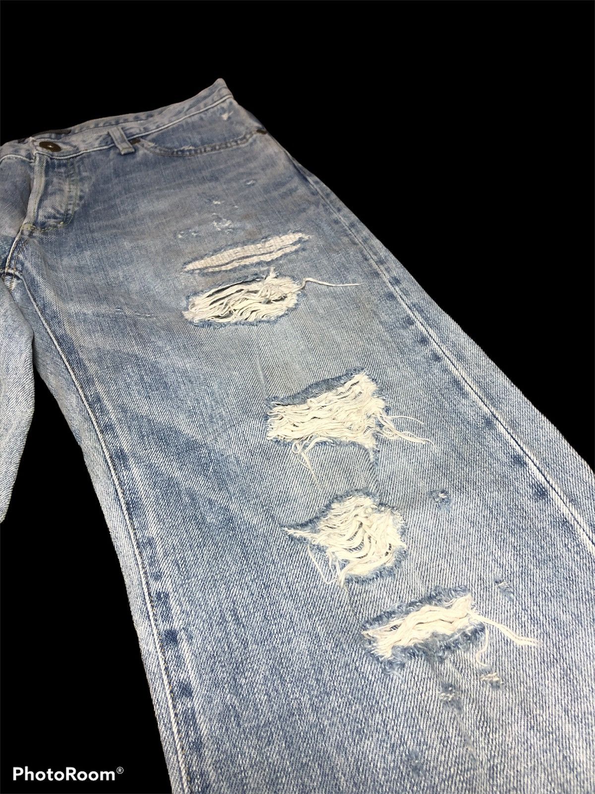 Japanese Brand UN VELTA DISTRESSED DENIM Size US 30 / EU 46 - 3 Thumbnail