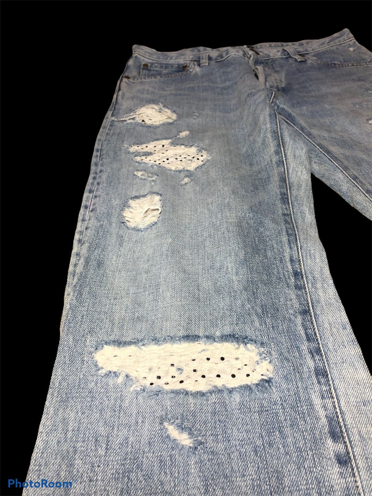 Japanese Brand UN VELTA DISTRESSED DENIM Size US 30 / EU 46 - 4 Thumbnail