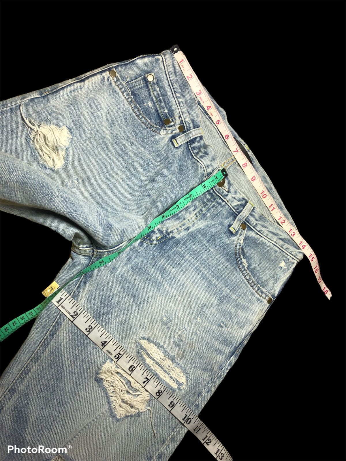 Japanese Brand UN VELTA DISTRESSED DENIM Size US 30 / EU 46 - 7 Thumbnail