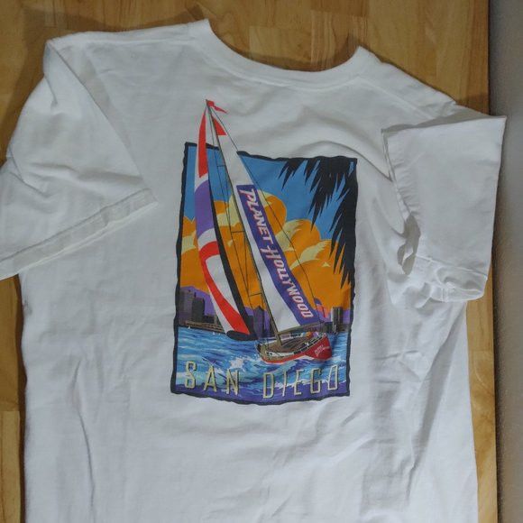 Vintage Vintage Planet Hollywood San Diego Windsurfing T-Shirt Size US XL / EU 56 / 4 - 1 Preview