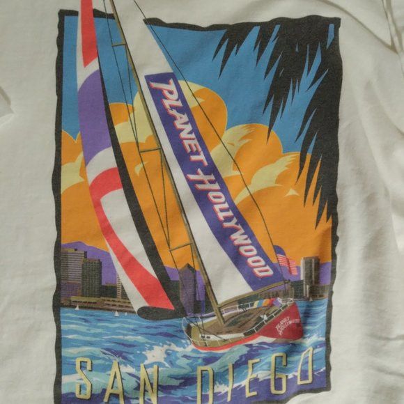 Vintage Vintage Planet Hollywood San Diego Windsurfing T-Shirt Size US XL / EU 56 / 4 - 8 Thumbnail