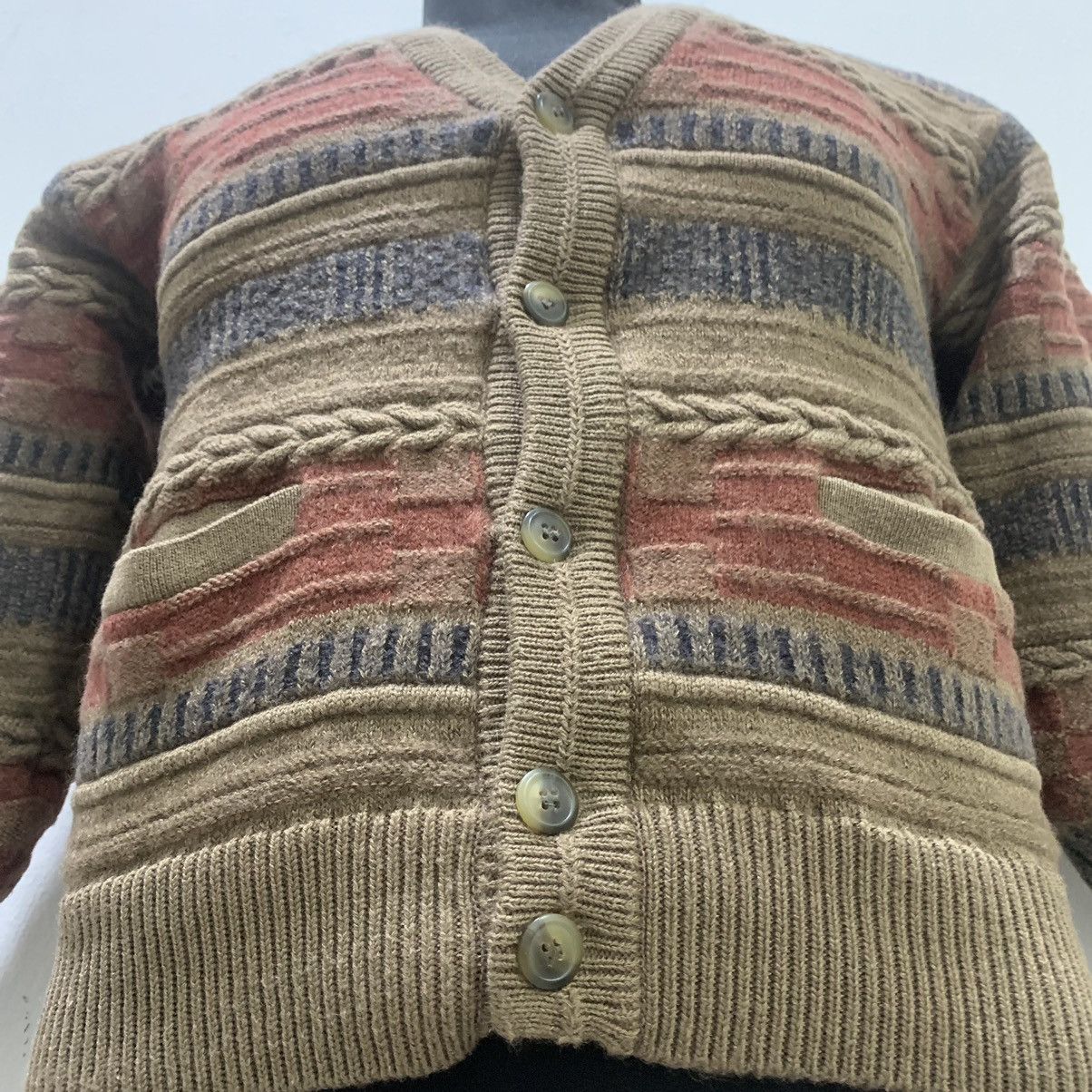 Giovanni Valentino MARIO GIOVANNI ITALY Fair Isle Cable Knit Cardigan Sweater Size S / US 4 / IT 40 - 6 Thumbnail