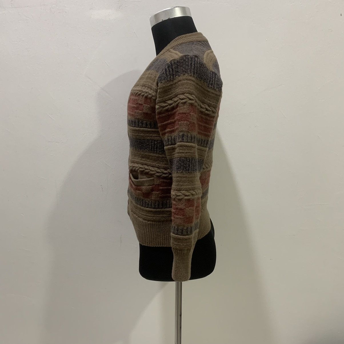 Giovanni Valentino MARIO GIOVANNI ITALY Fair Isle Cable Knit Cardigan Sweater Size S / US 4 / IT 40 - 8 Thumbnail