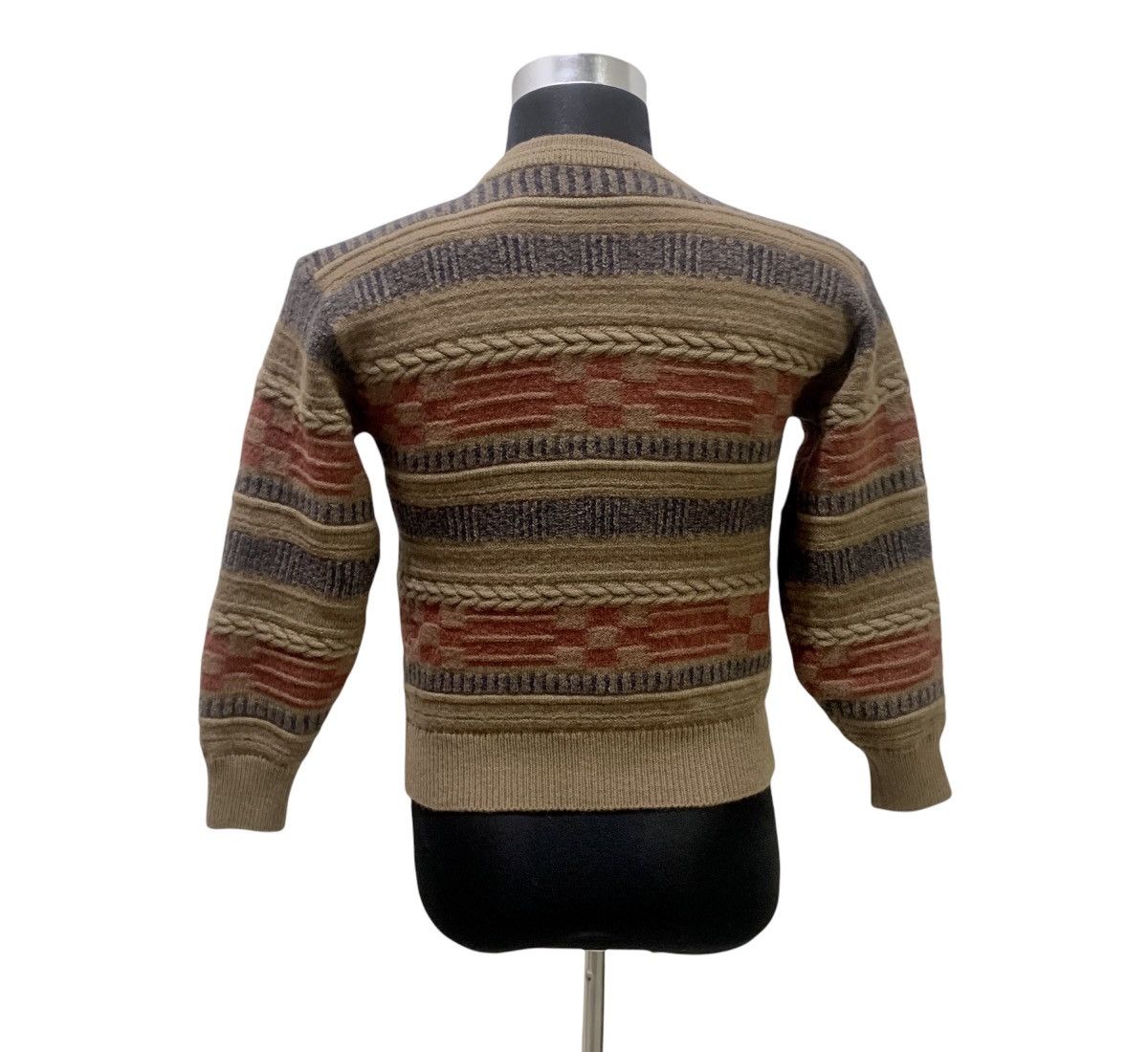 Giovanni Valentino MARIO GIOVANNI ITALY Fair Isle Cable Knit Cardigan Sweater Size S / US 4 / IT 40 - 2 Thumbnail