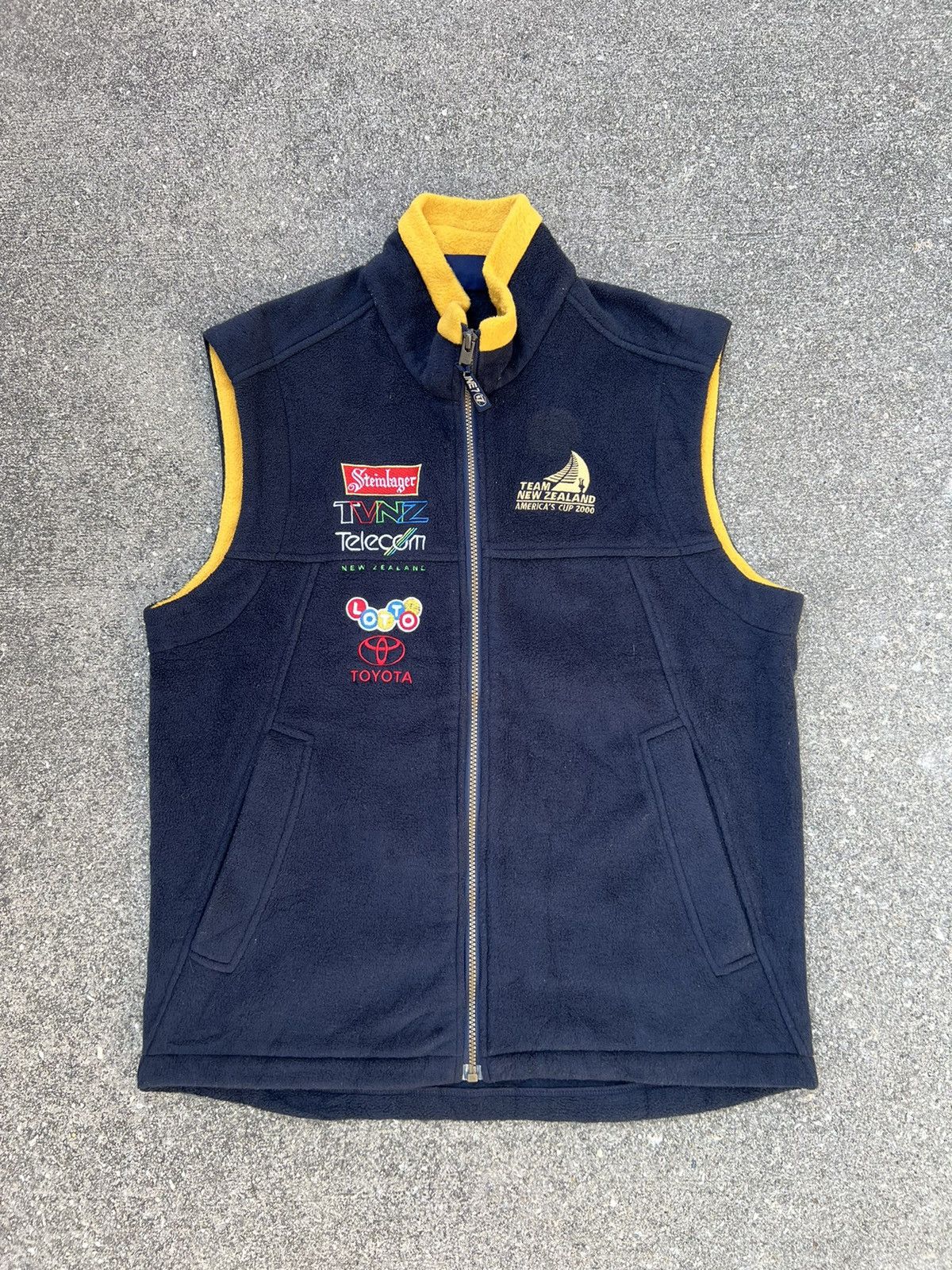 Vintage 2000 LINE7 America's Cup Navy Fleece Rugby Vest