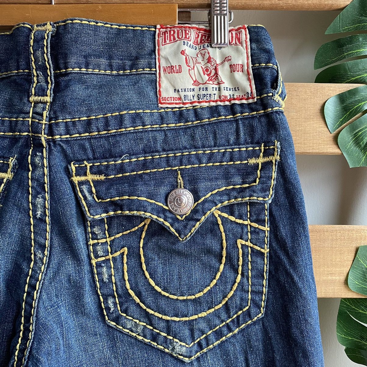 True Religion Vintage True Religion Billy Super T Yellow Stitch Jeans Size US 32 / EU 48 - 3 Thumbnail