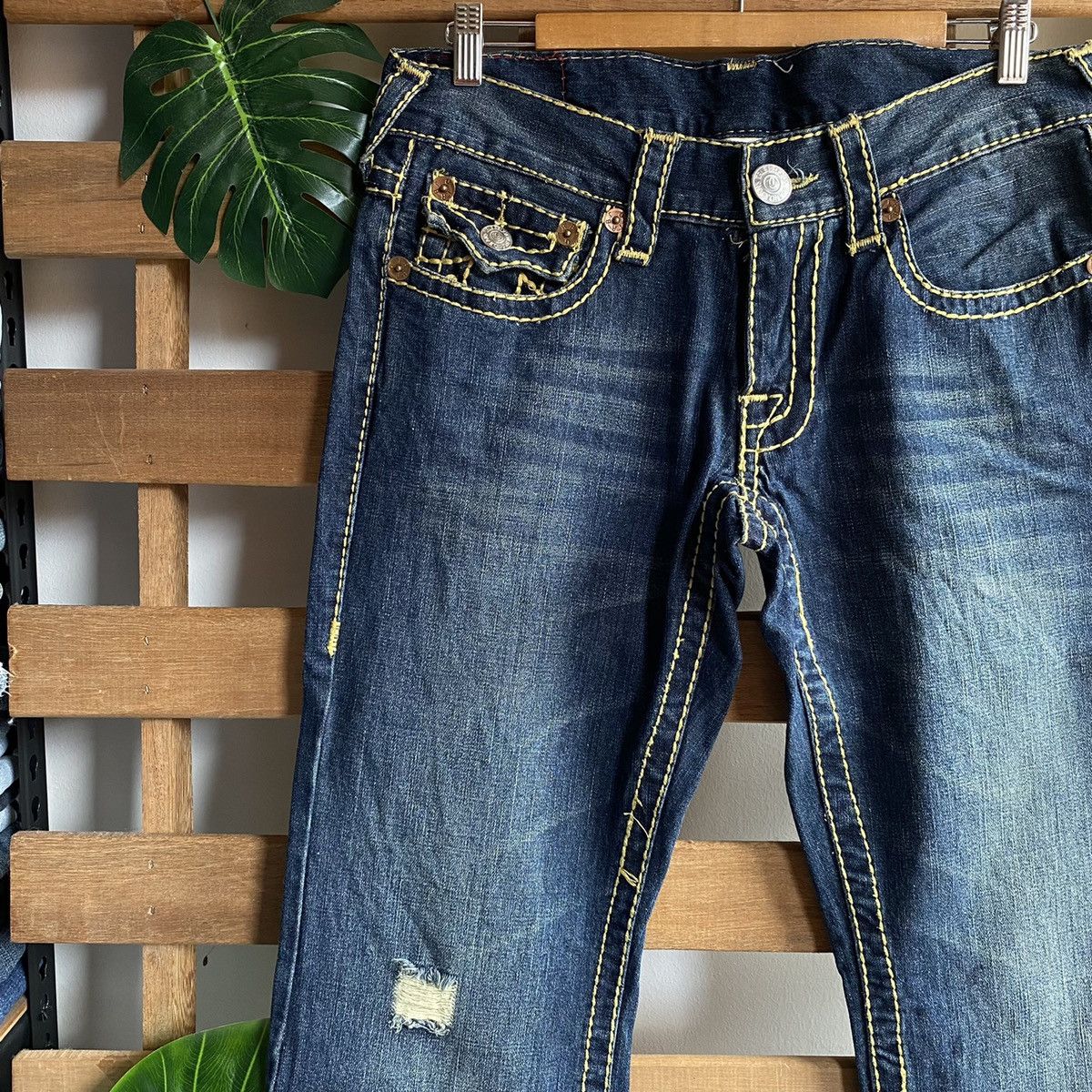 True Religion Vintage True Religion Billy Super T Yellow Stitch Jeans Size US 32 / EU 48 - 6 Thumbnail