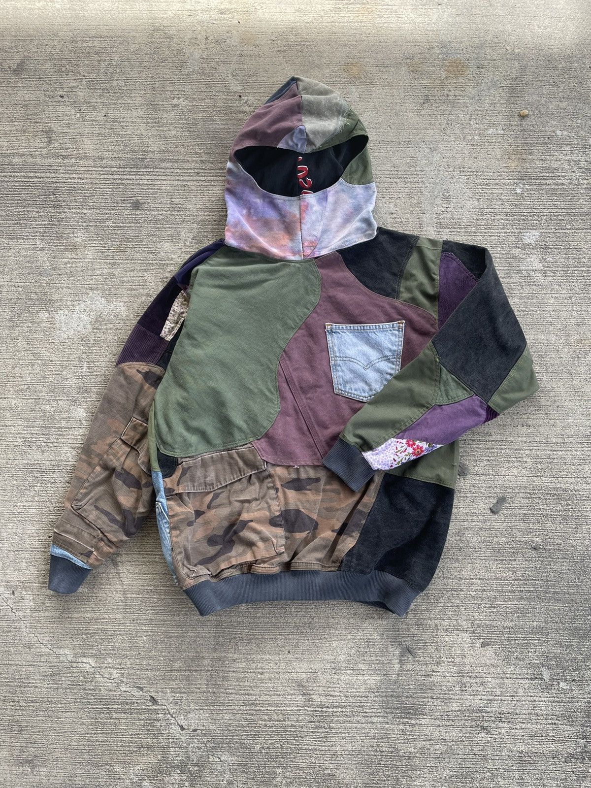 Vintage Hand Made Patchwork Cargo Hoodie Size US M / EU 48-50 / 2 - 1 Thumbnail