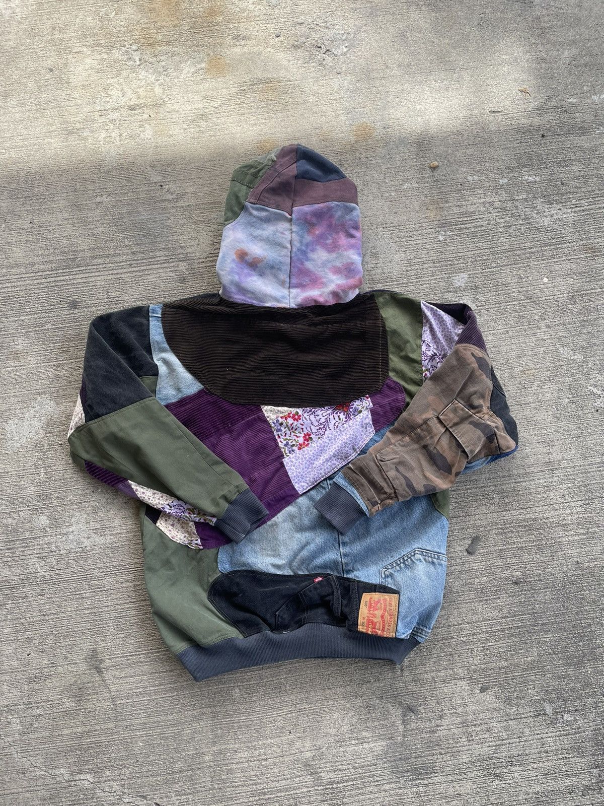 Vintage Hand Made Patchwork Cargo Hoodie Size US M / EU 48-50 / 2 - 2 Thumbnail