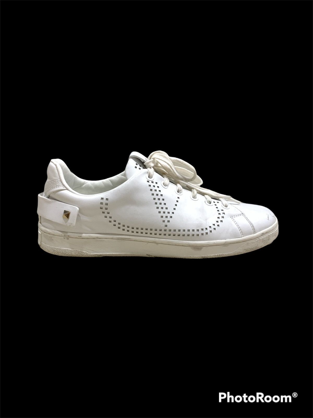 Valentino VALENTINO GARAVANI PERFORATED BIG LOGO LEATHER SHOES Size US 6.5 / EU 39-40 - 1 Thumbnail