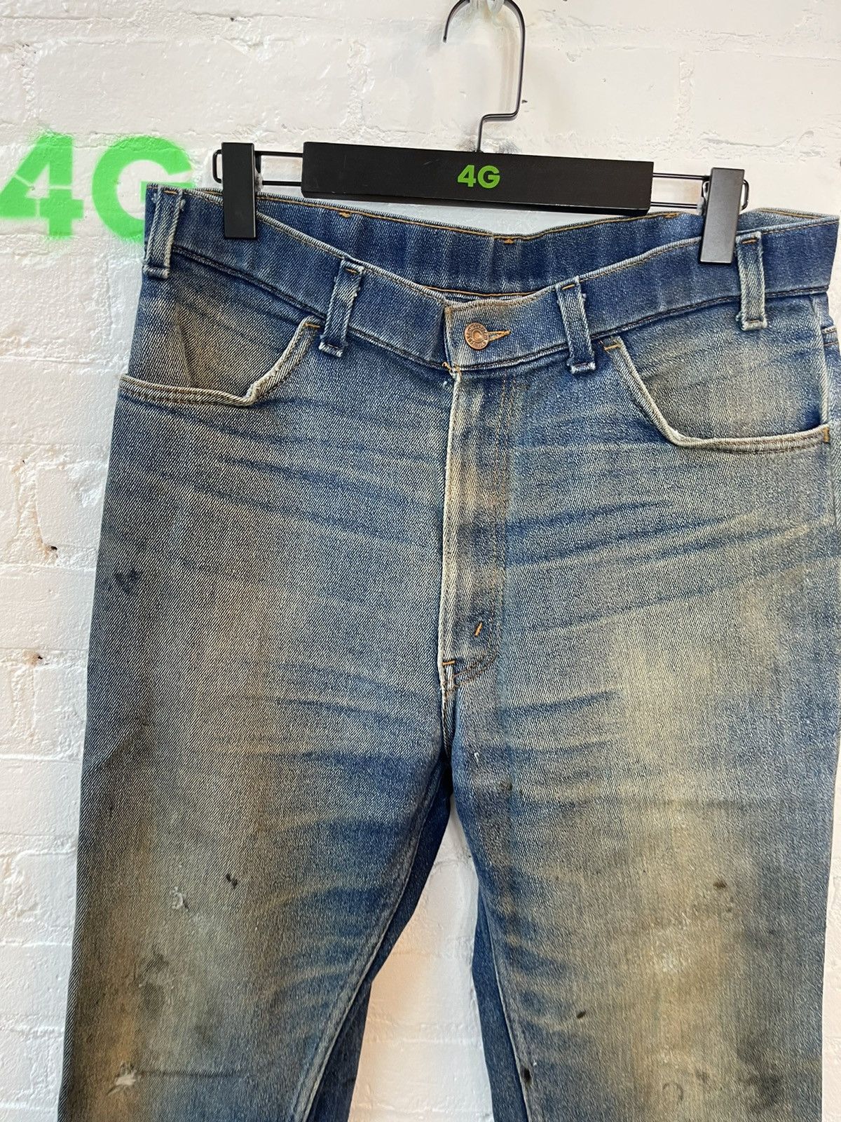 Vintage BLACK TAB BLANK Blue Dirt Wash levi Jeans 32 34 36