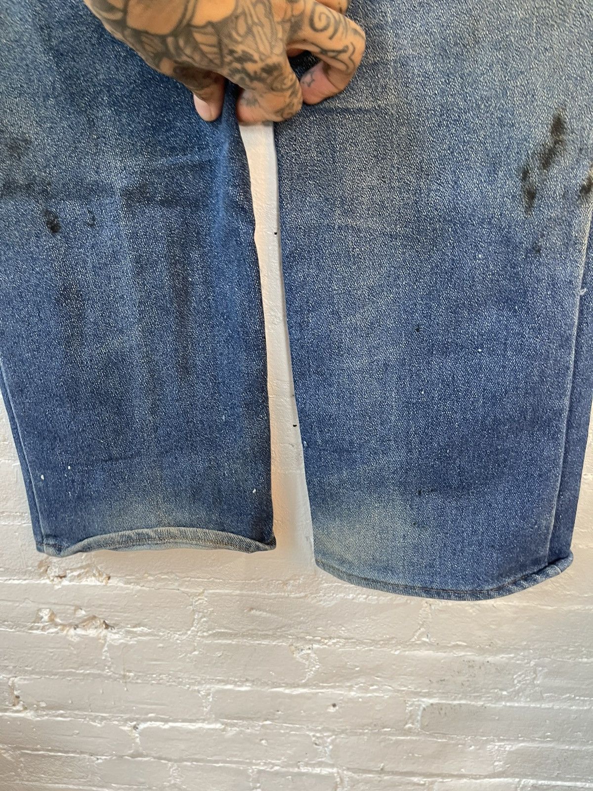 Vintage BLACK TAB BLANK Blue Dirt Wash levi Jeans 32 34 36