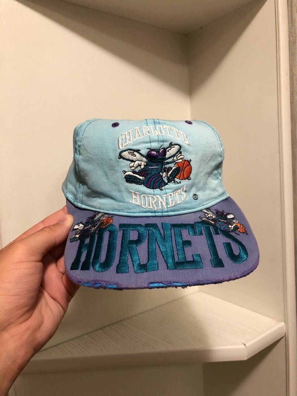 NBA × Starter × Vintage Charlotte Hornets vinatge cap embrioded 90s Size ONE SIZE - 3 Thumbnail