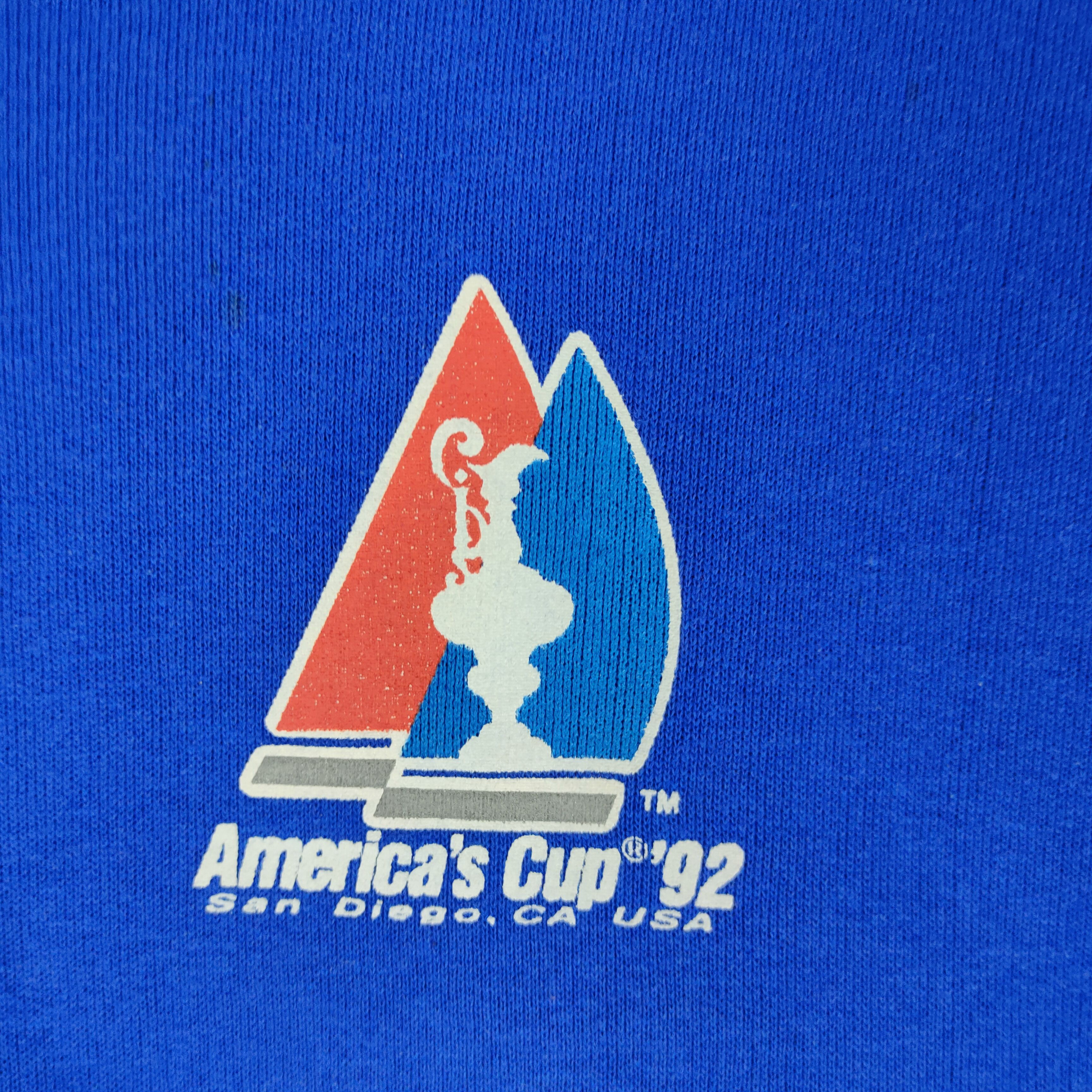 Vintage Vintage 1992 AMERICA'S CUP Big Back Printed Sweatshirt Size US L / EU 52-54 / 3 - 3 Thumbnail