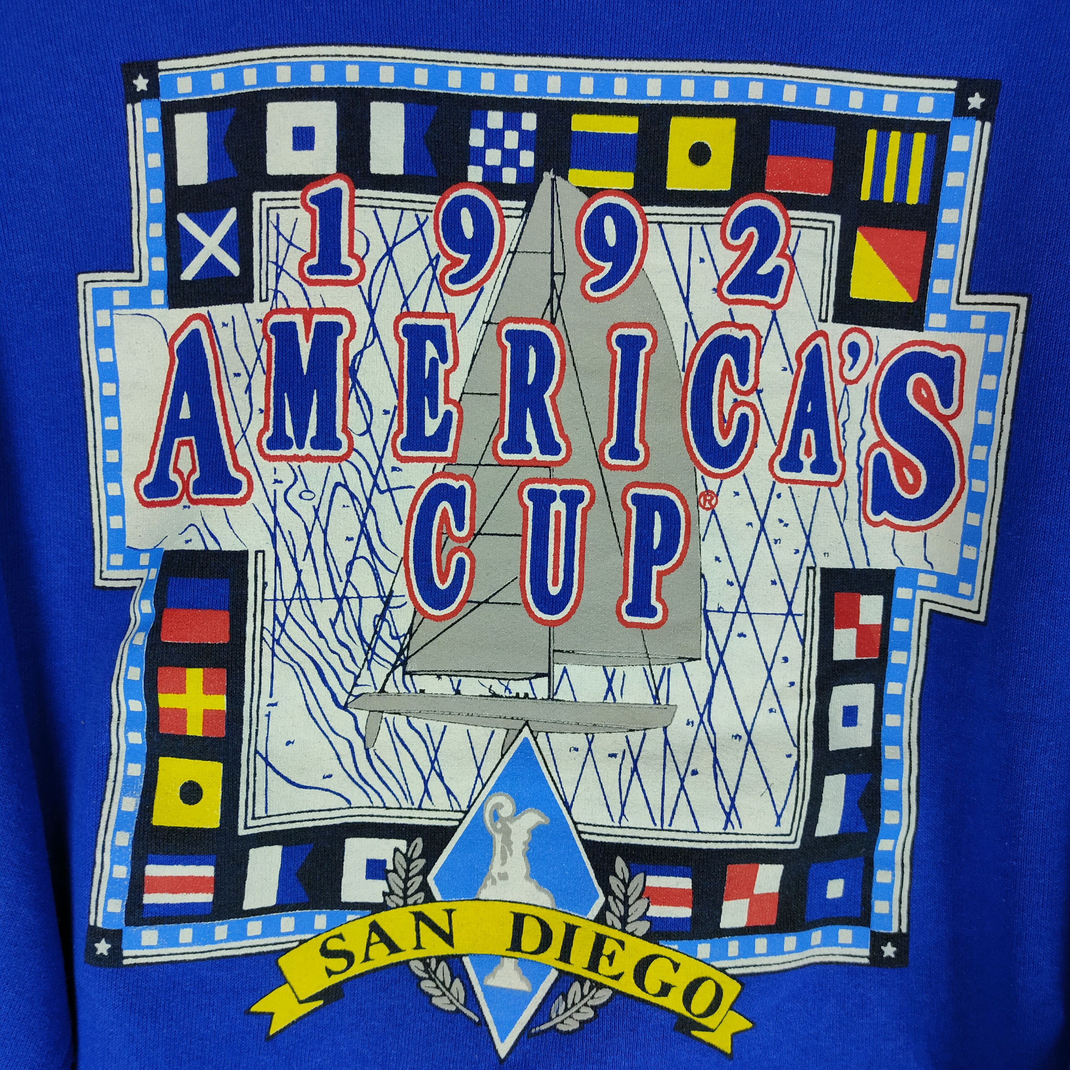 Vintage Vintage 1992 AMERICA'S CUP Big Back Printed Sweatshirt Size US L / EU 52-54 / 3 - 6 Thumbnail