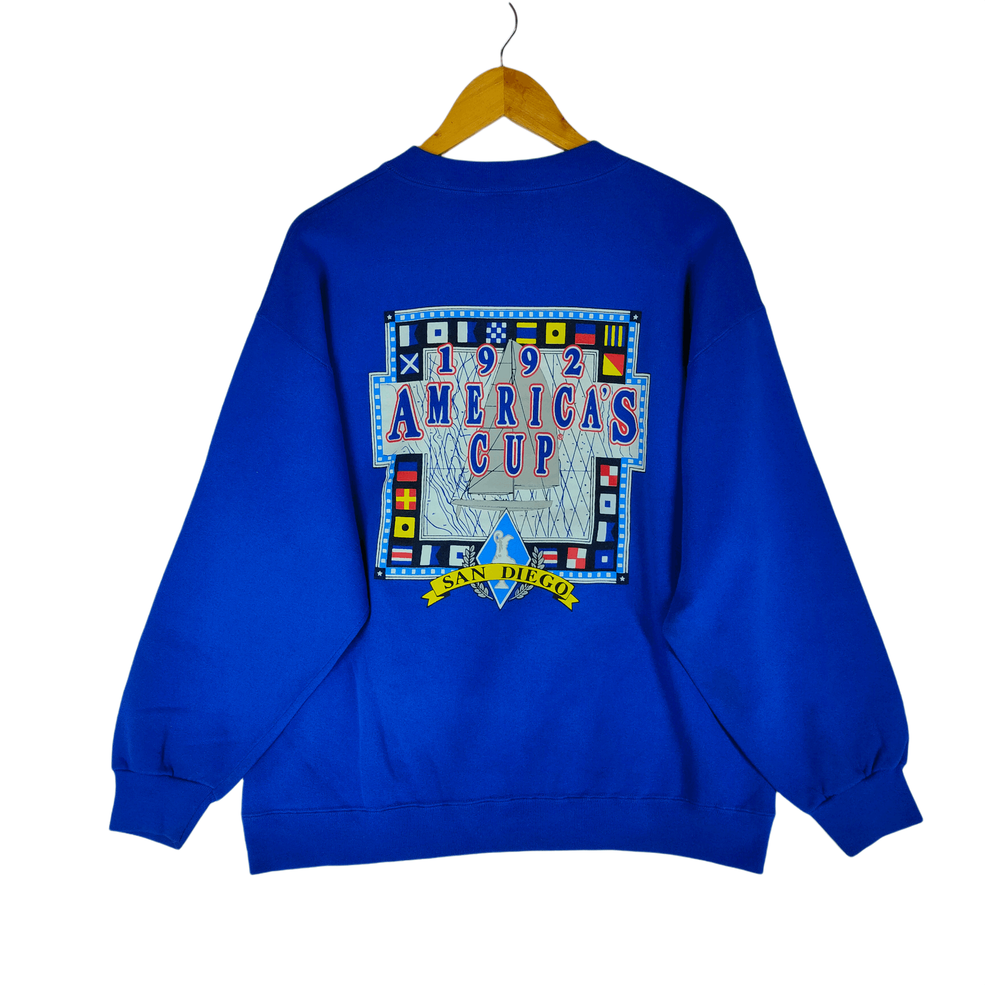 Vintage Vintage 1992 AMERICA'S CUP Big Back Printed Sweatshirt Size US L / EU 52-54 / 3 - 1 Thumbnail