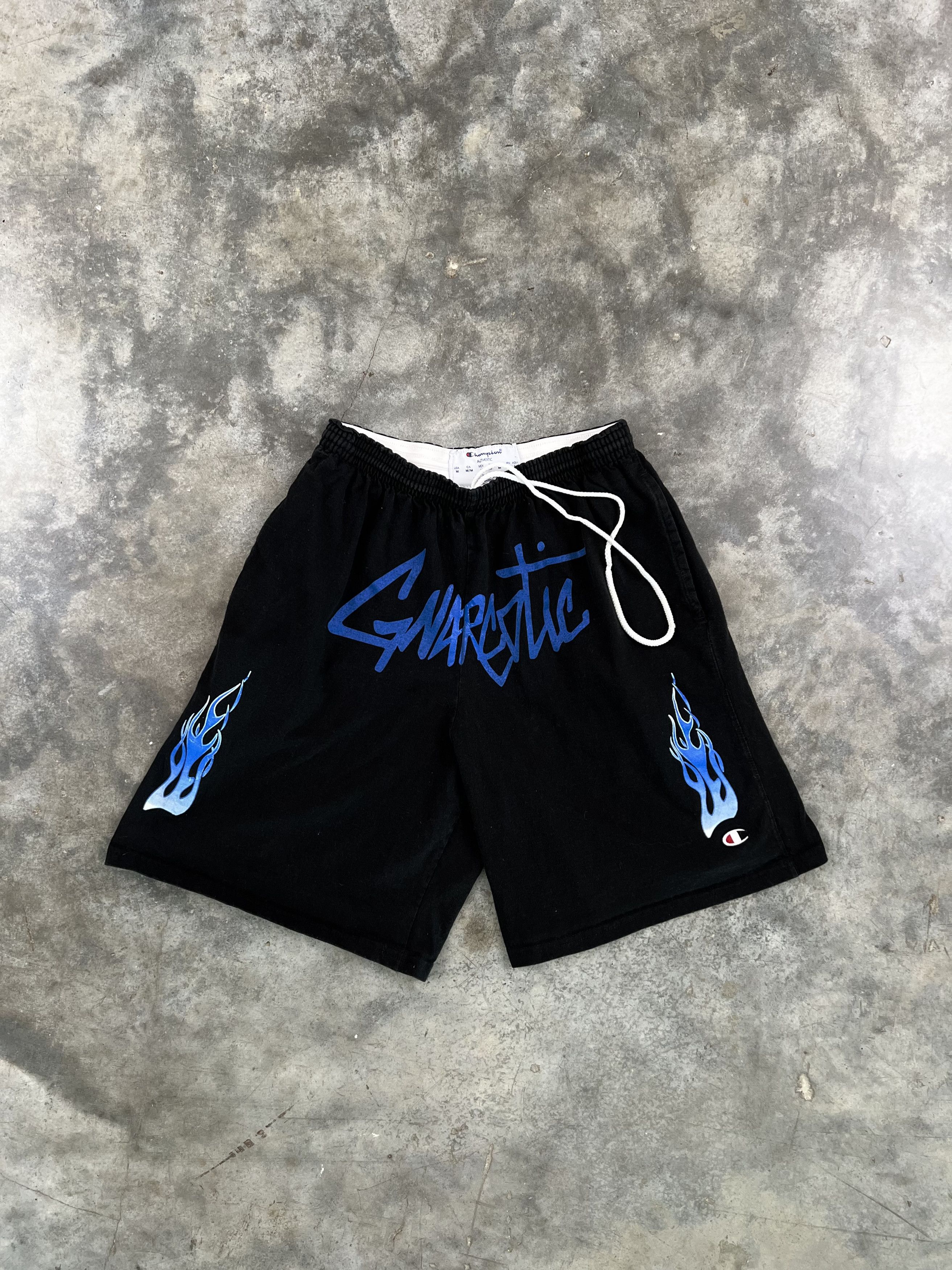 Gnarcotic Gnarcotic Black Champion Flame Logo Shorts Black Medium Size US 32 / EU 48 - 1 Thumbnail