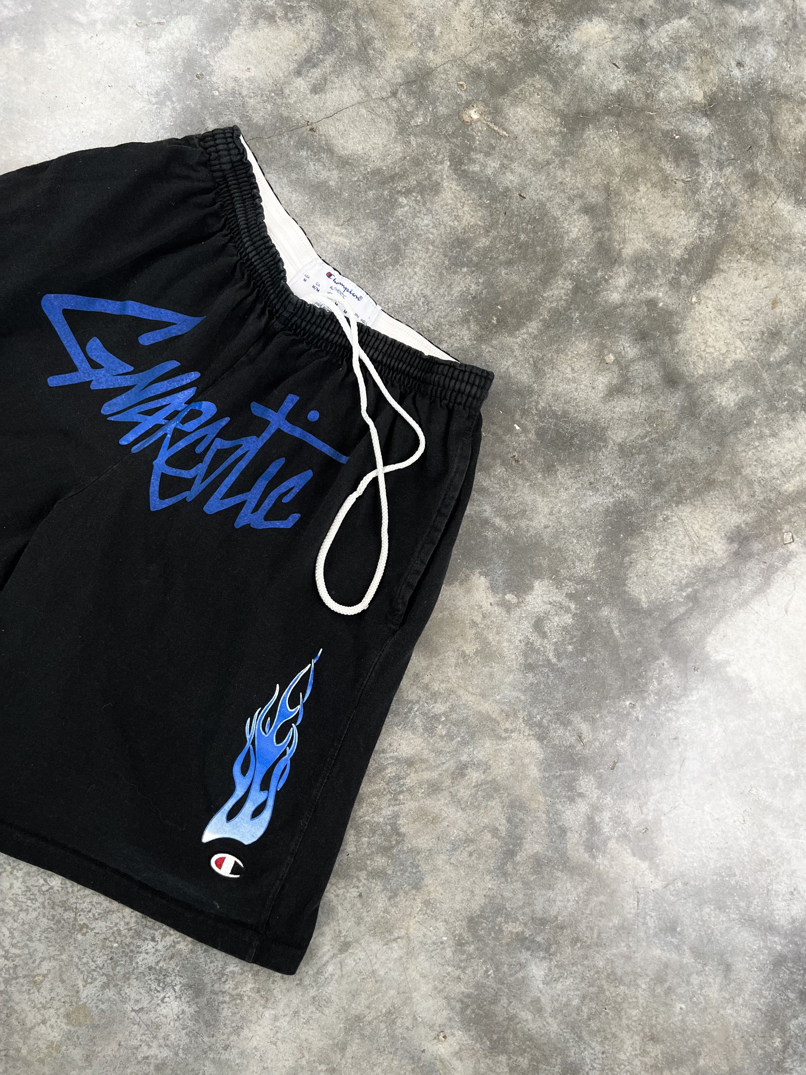 Gnarcotic Gnarcotic Black Champion Flame Logo Shorts Black Medium Size US 32 / EU 48 - 2 Thumbnail