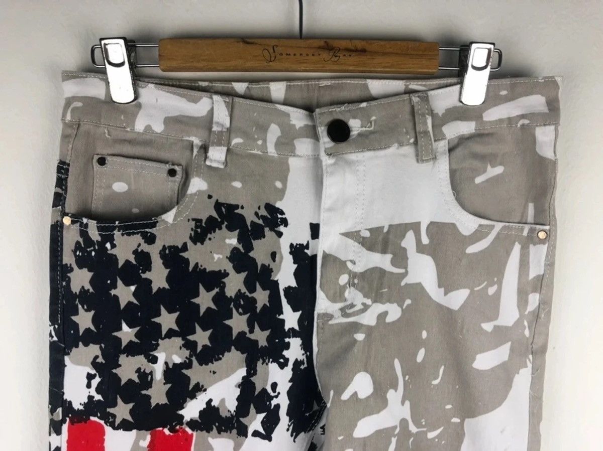 America Flag Motive Art Pants