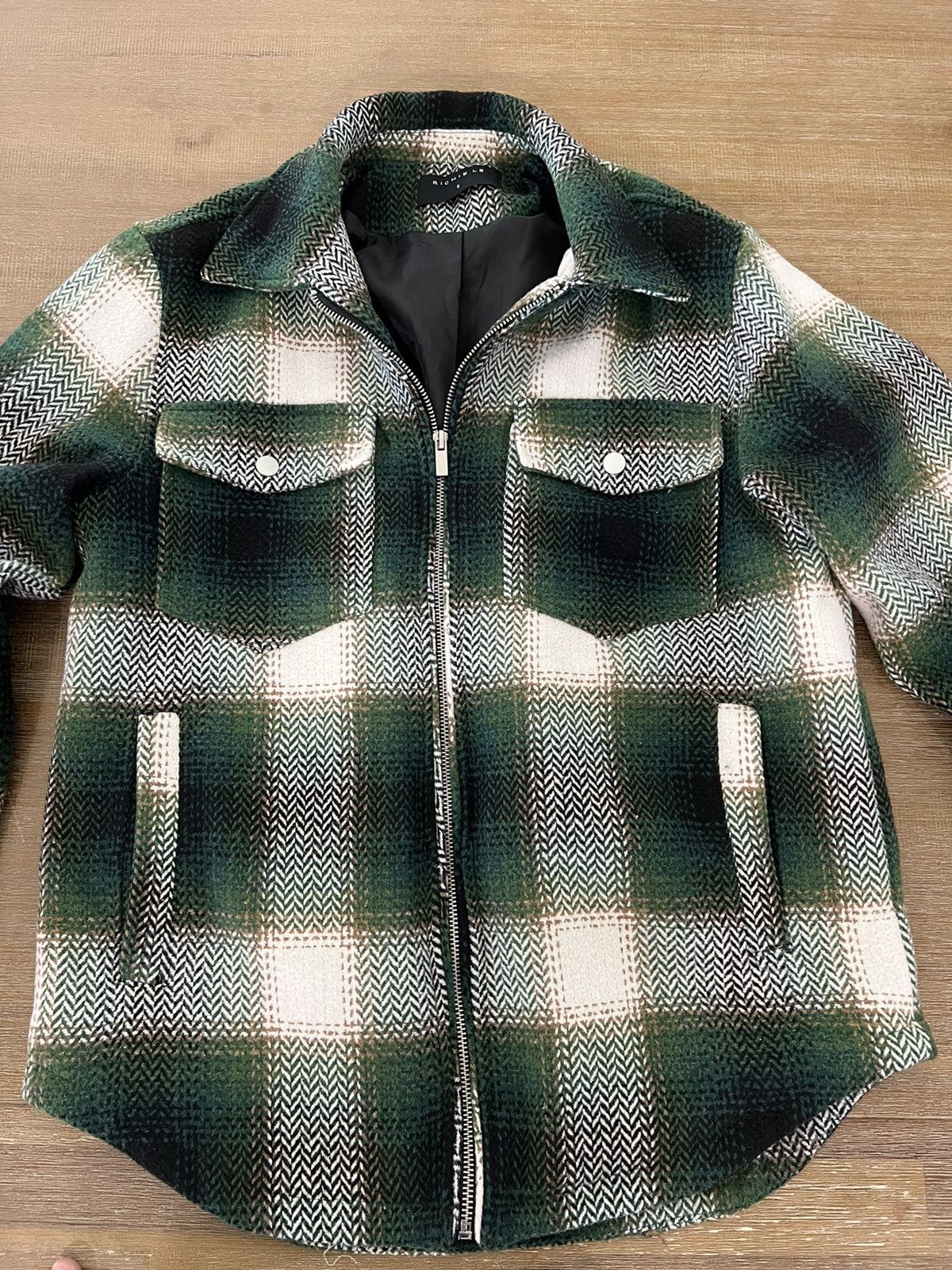 Richie Le Collection PREMIUM ZIPPER FLANNEL - GREEN SMALL Size US S / EU 44-46 / 1 - 5 Thumbnail