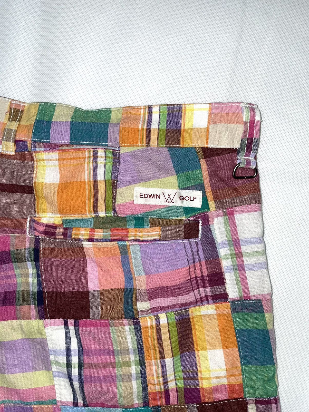 Edwin Vintage Edwin Golf Patchwork art designer plaid Short Size US 35 - 4 Thumbnail