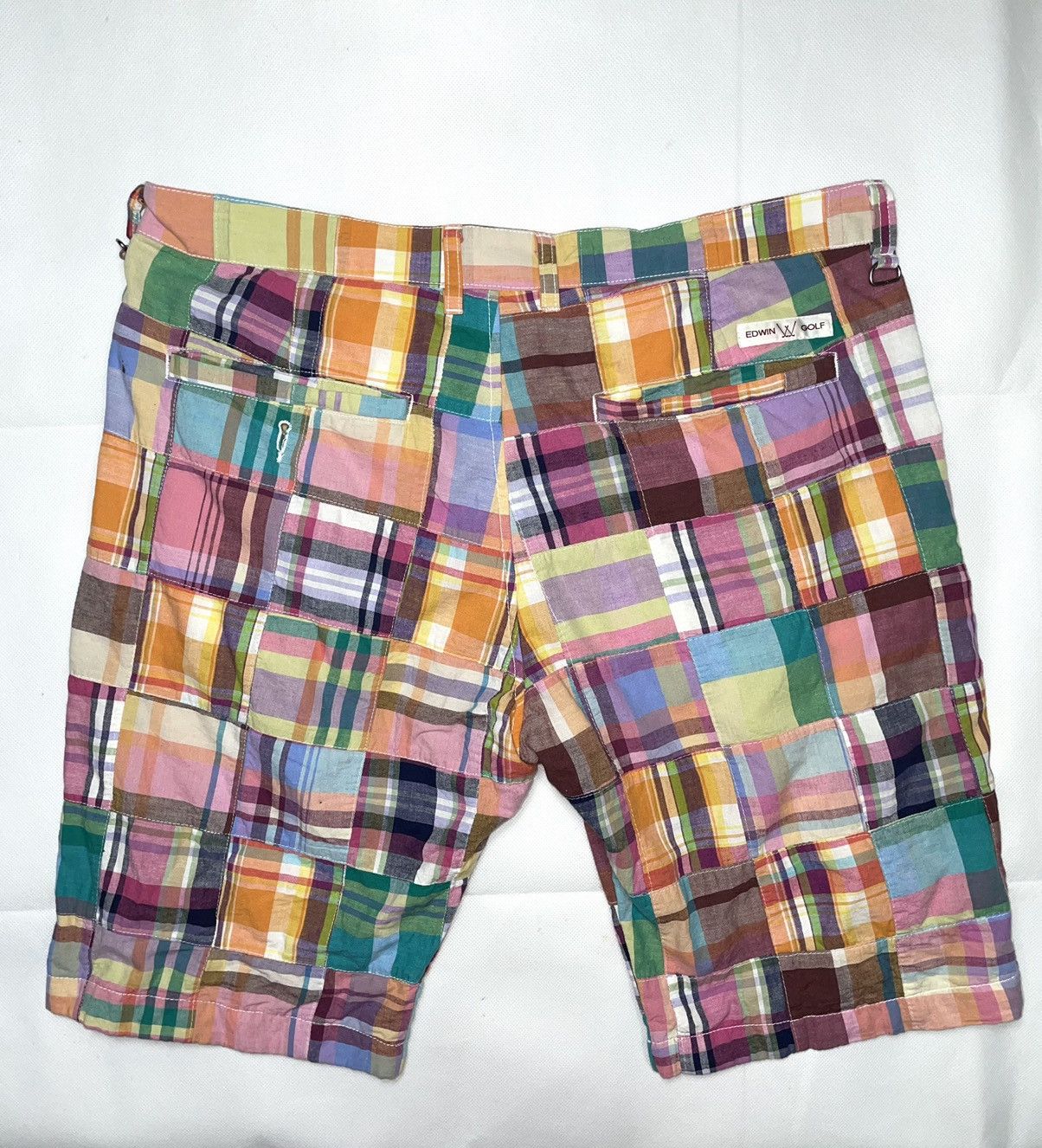 Edwin Vintage Edwin Golf Patchwork art designer plaid Short Size US 35 - 2 Thumbnail