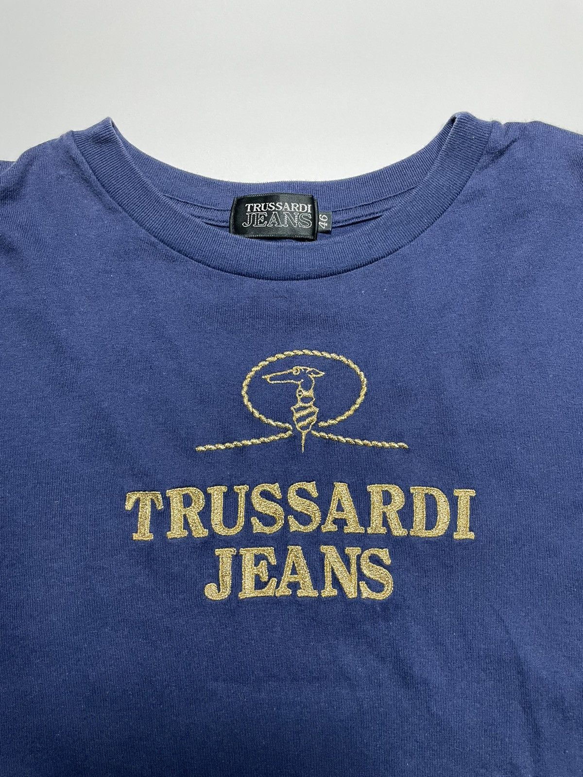 Designer × Trussardi × Vintage Vintage Trussardi Embroidery logo gold 90s designer Size US L / EU 52-54 / 3 - 3 Thumbnail