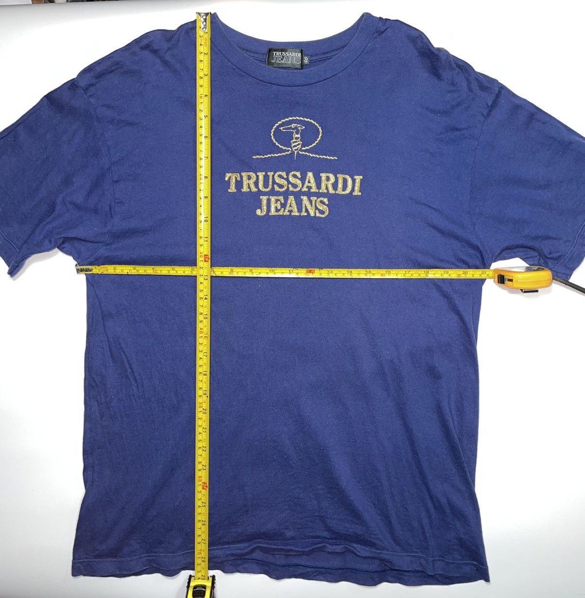Designer × Trussardi × Vintage Vintage Trussardi Embroidery logo gold 90s designer Size US L / EU 52-54 / 3 - 6 Thumbnail
