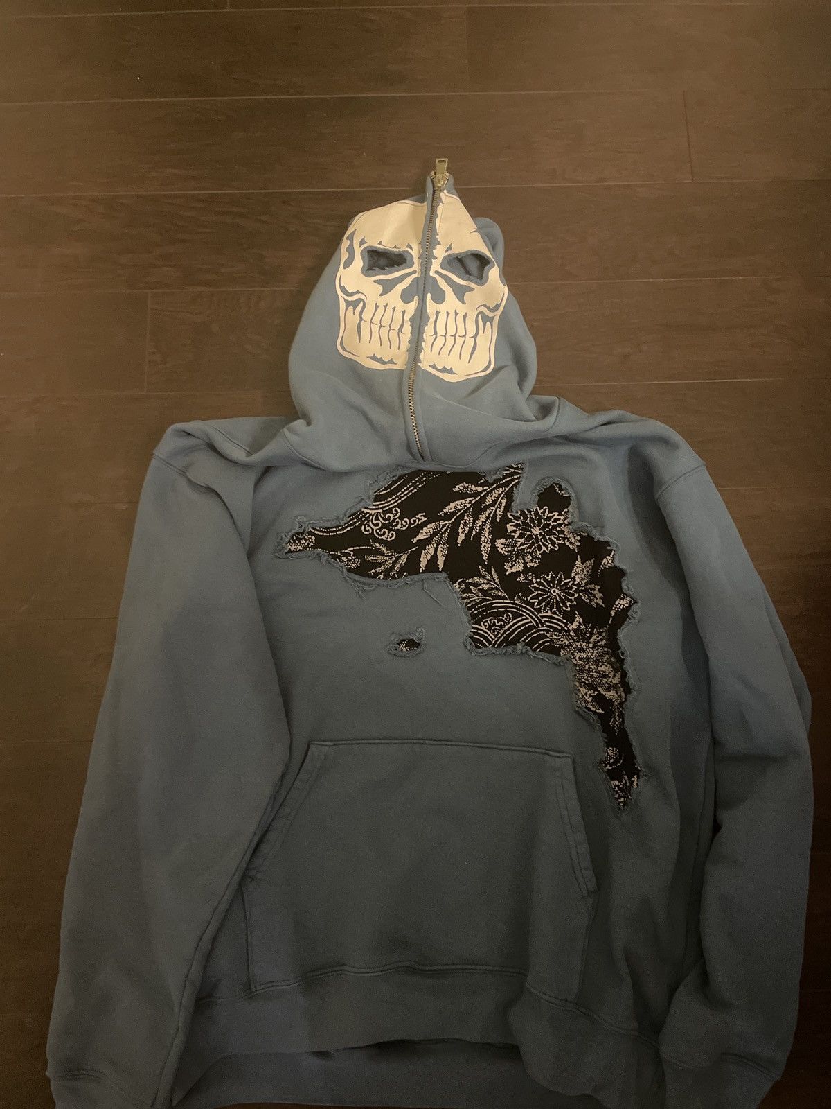 Warren Lotas Indigo Skull Zip Hoodie 新品