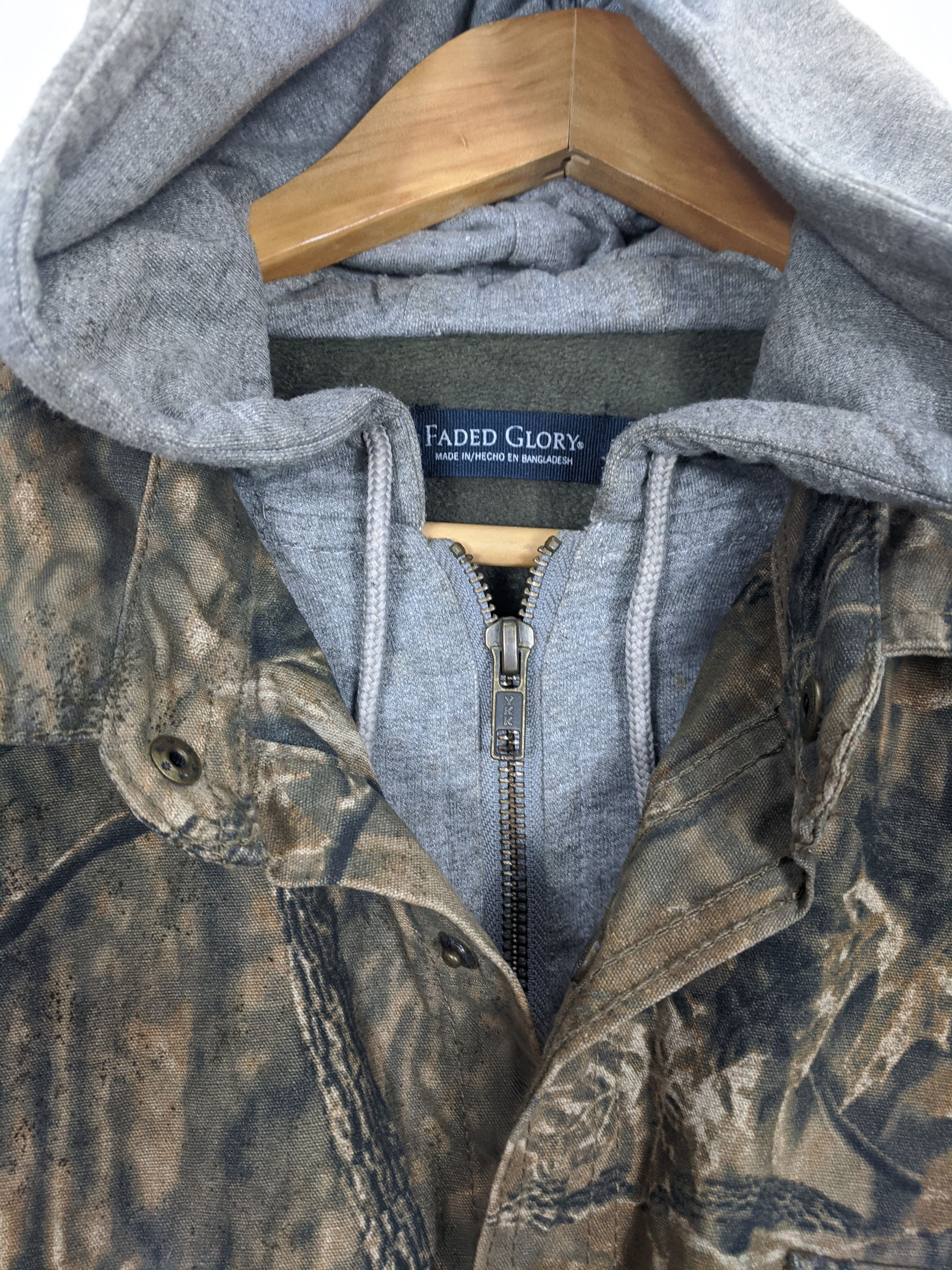 Faded Glory × Vintage Vintage Faded Glory Blank Forest Camo Hoodie Jumper Size US XL / EU 56 / 4 - 8 Thumbnail