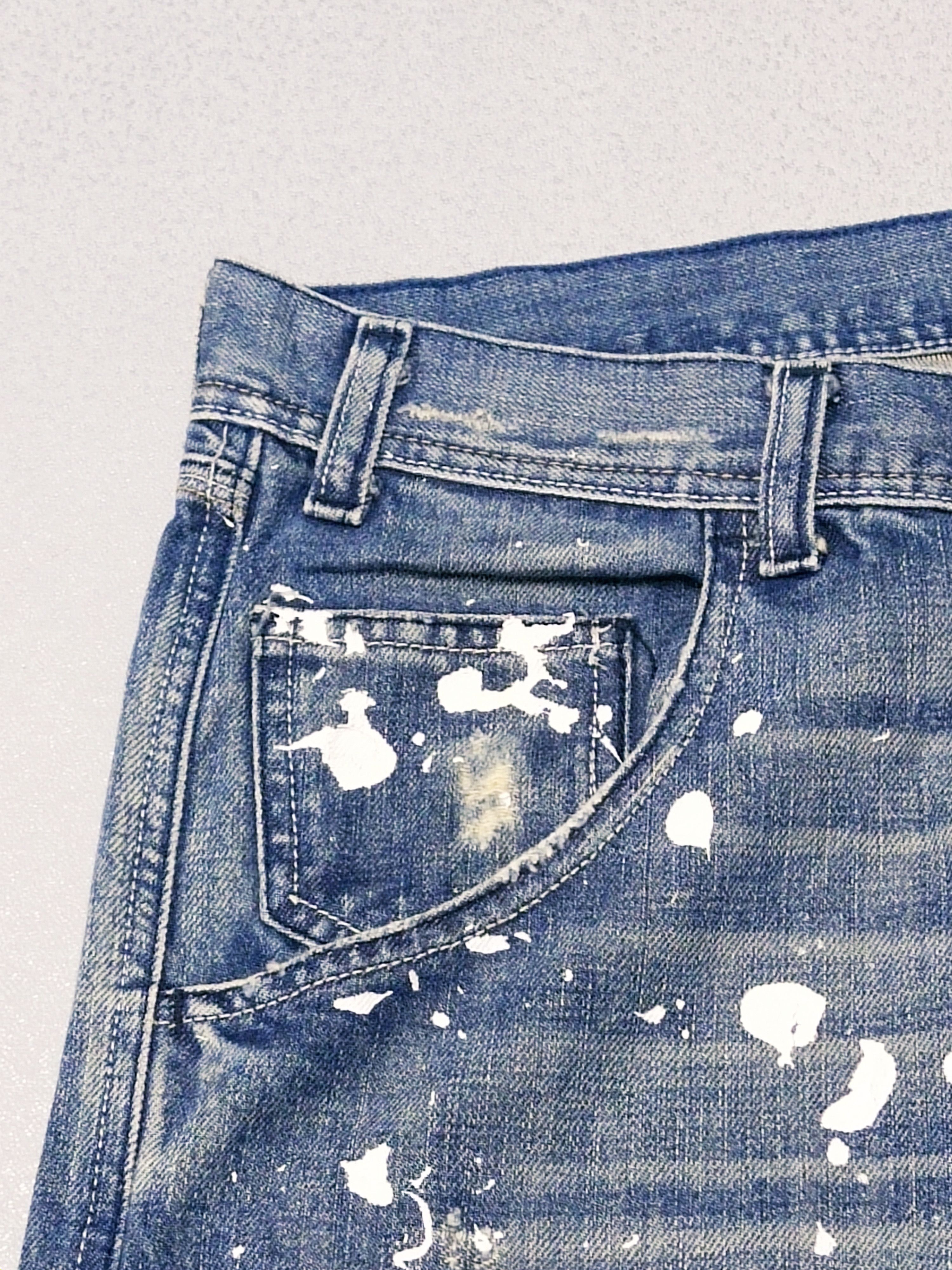 Vintage Vintage Paint Splattered Distressed Denim Made In Italy Size US 32 / EU 48 - 6 Thumbnail