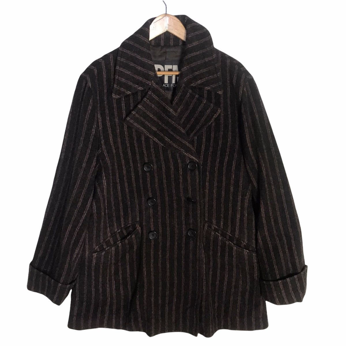 PPFM Ppfm stripes long wool coat Size US L / EU 52-54 / 3 - 1 Thumbnail