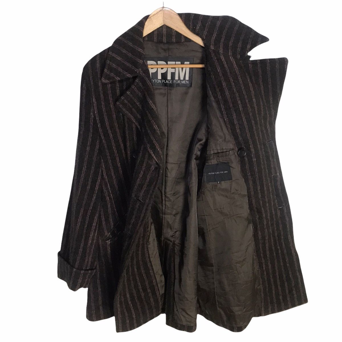 PPFM Ppfm stripes long wool coat Size US L / EU 52-54 / 3 - 3 Thumbnail