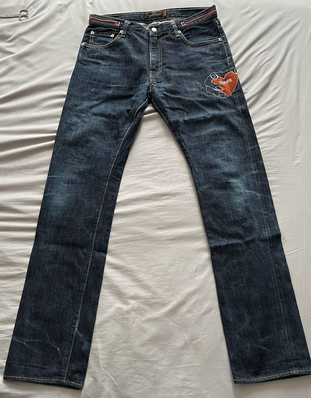 Undercover Undercover heart grasp jeans FW07 | Grailed