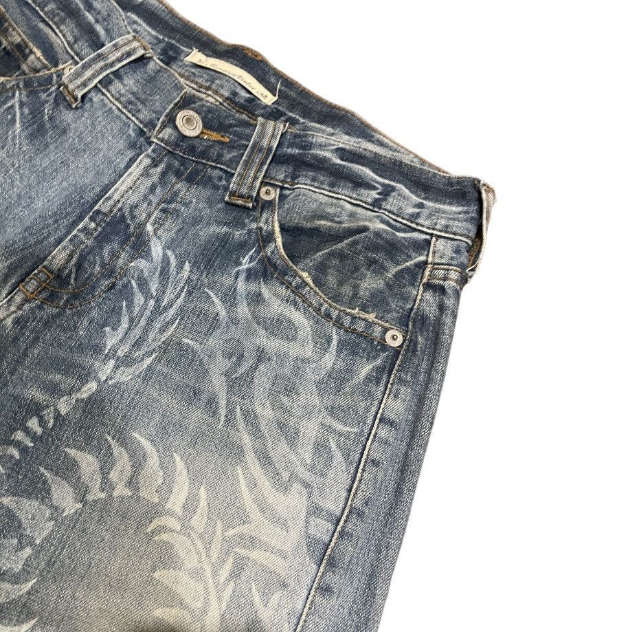 Hiroshi Fujiwara Vintage Japanese Burning Violet Dragon Phoenix Tattoo Jeans Size US 34 / EU 50 - 8 Thumbnail