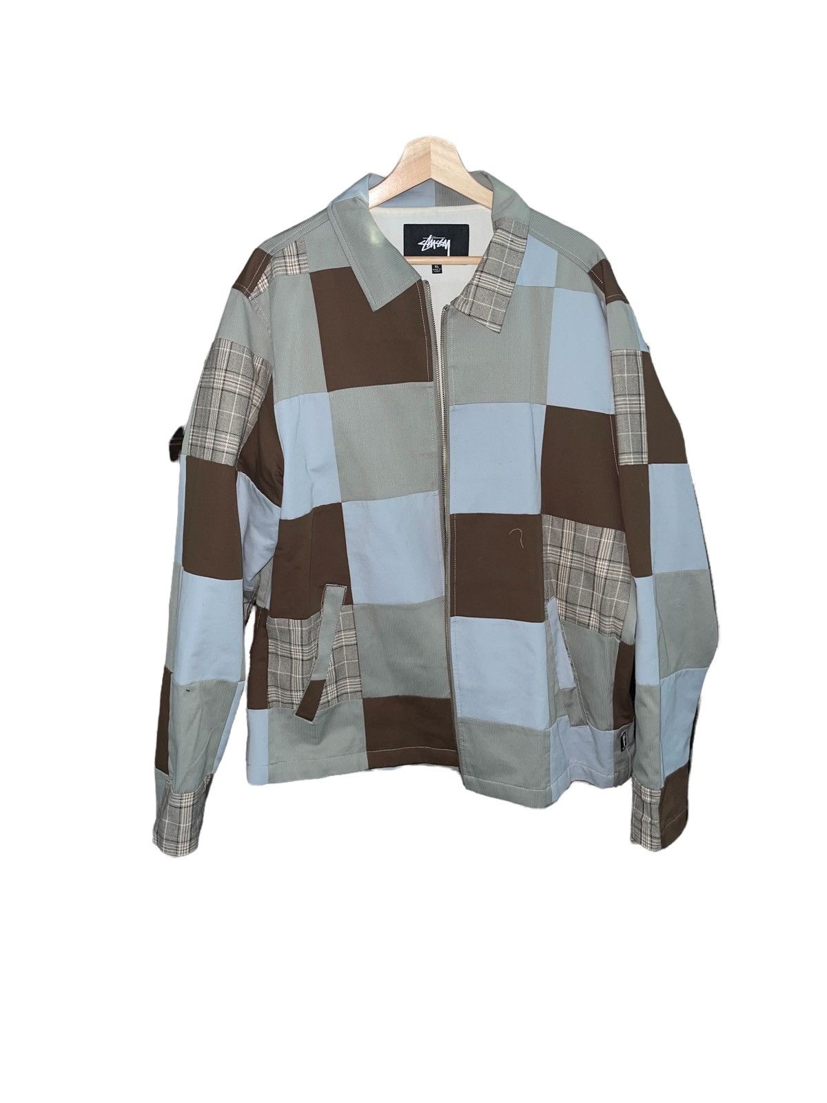 Stussy patchwork zip jacket hotsell