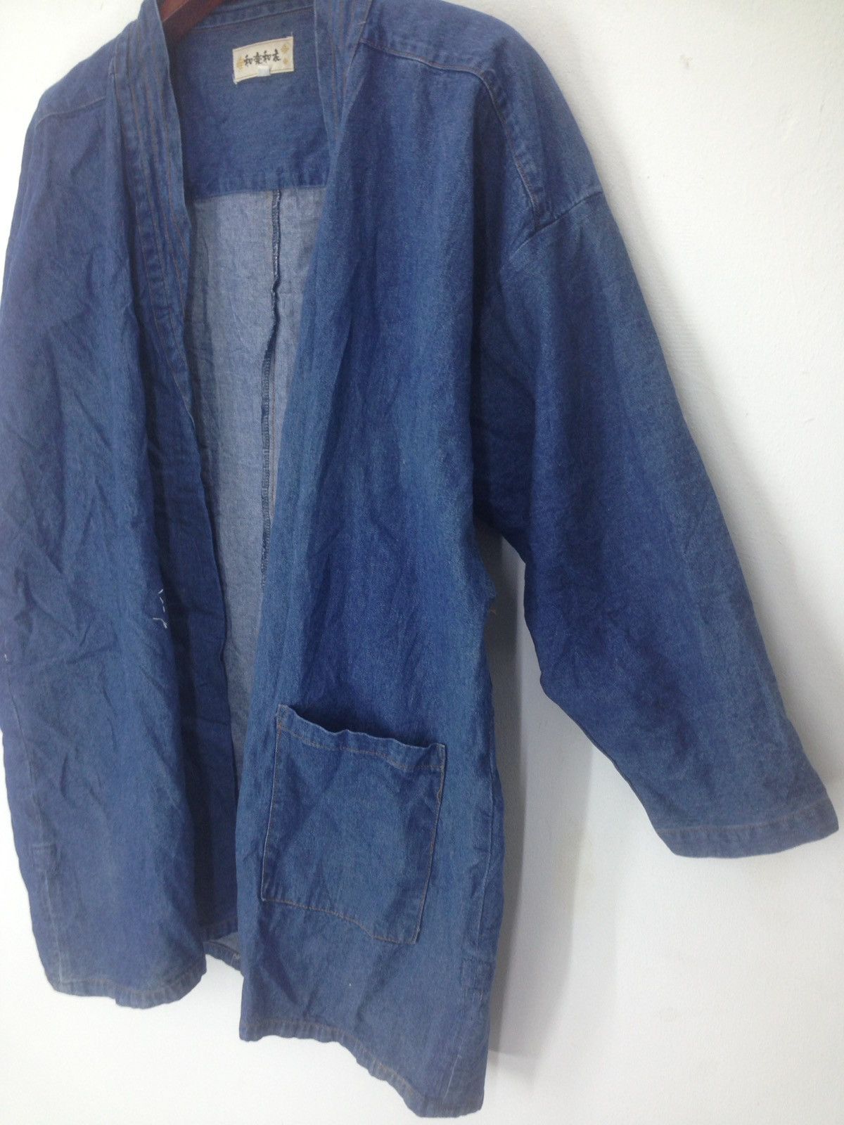 Japanese Brand Vintage Noragi Cardigan Denim Kimono Indigo Japan cardigan Size US L / EU 52-54 / 3 - 2 Thumbnail